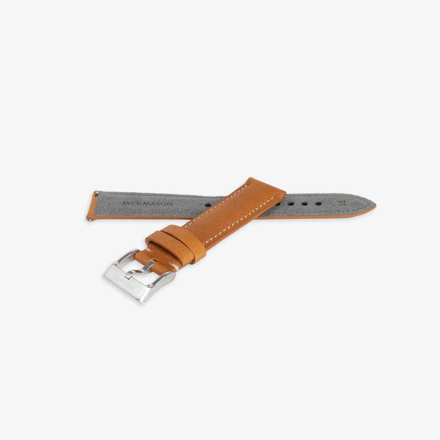 22mm Stitched Tan Leather Strap