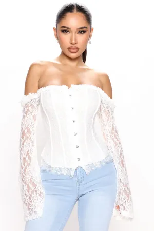 Anabelle Off Shoulder Corset Top - White