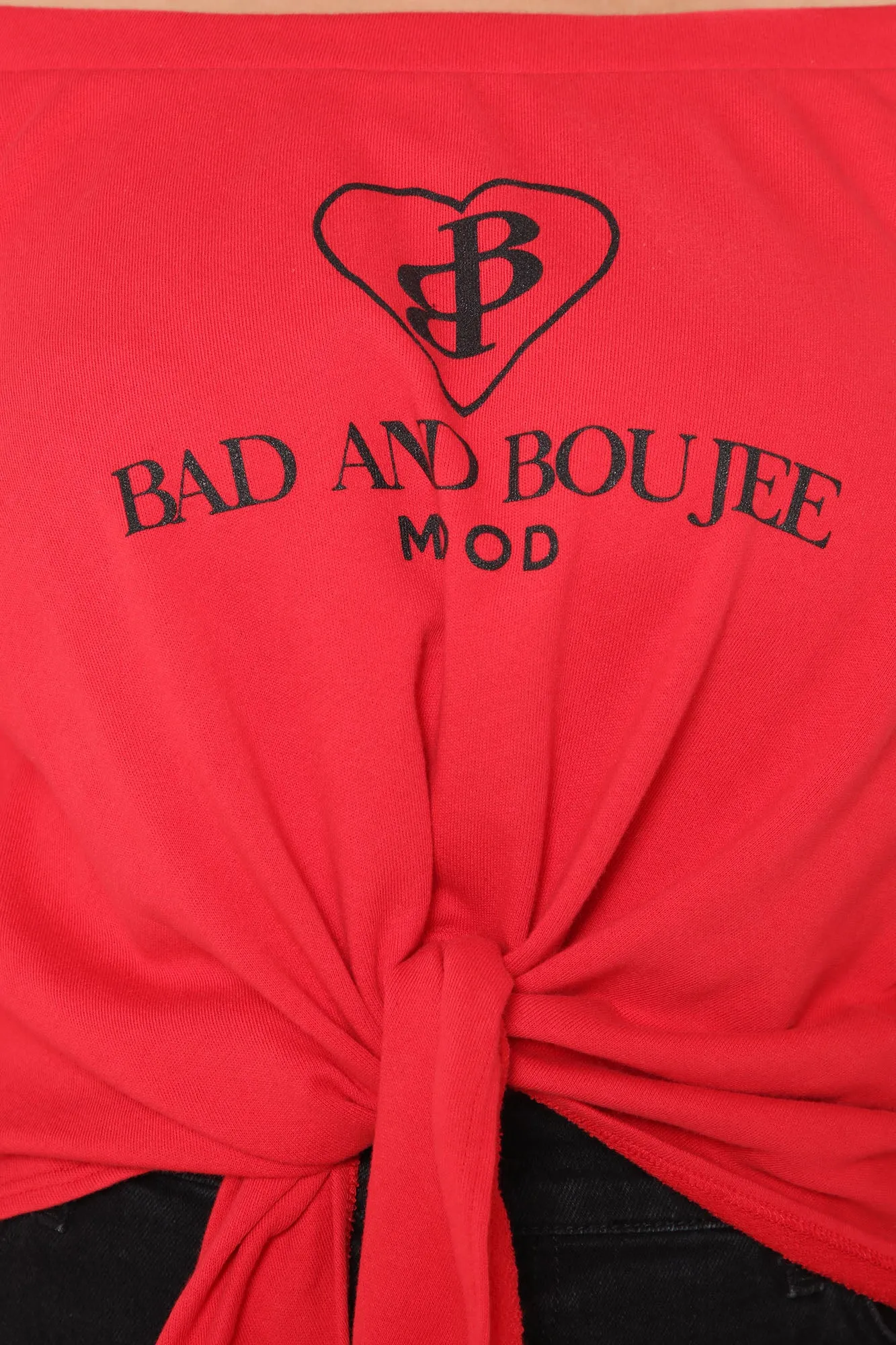 Bad And She Knows Off Shoulder Sweatshirt - Red