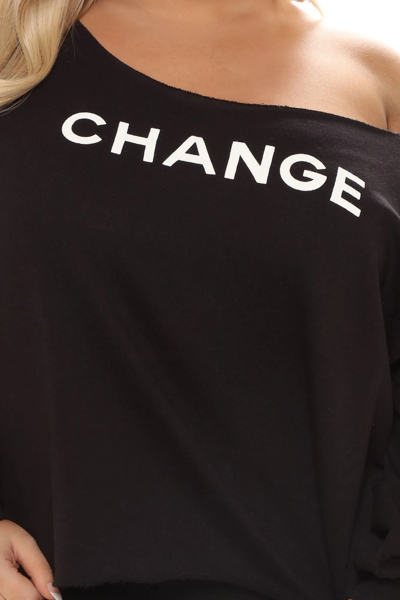 Be The Change Off Shoulder Top - Black