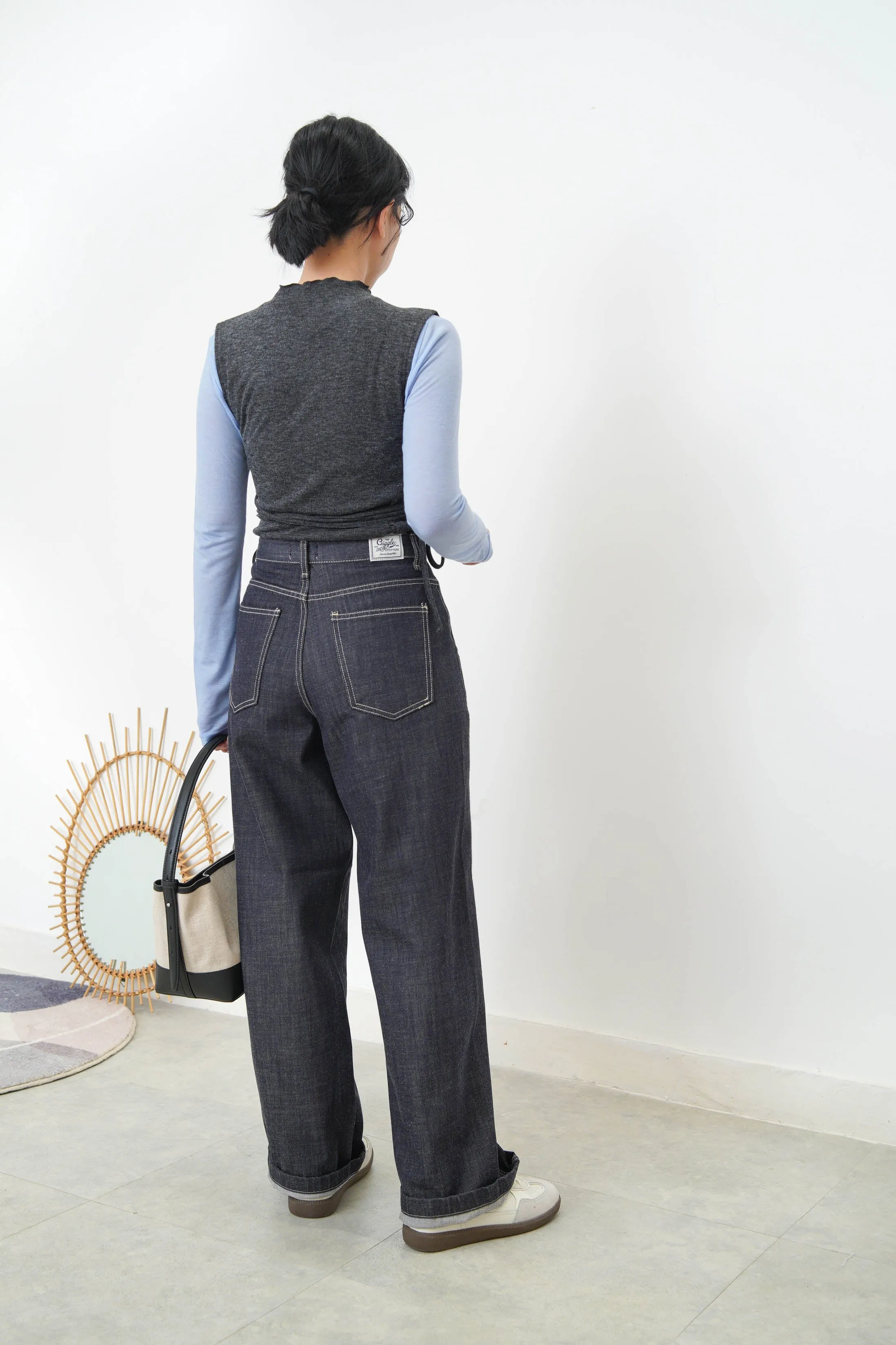 Black 3D asymmetrical vest w/ cut out detail