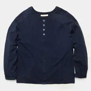 BZEN INDOCHINE - M.3068-CALEB RELAX FIT 4 BUTTON HENLEY-E0 NAVY