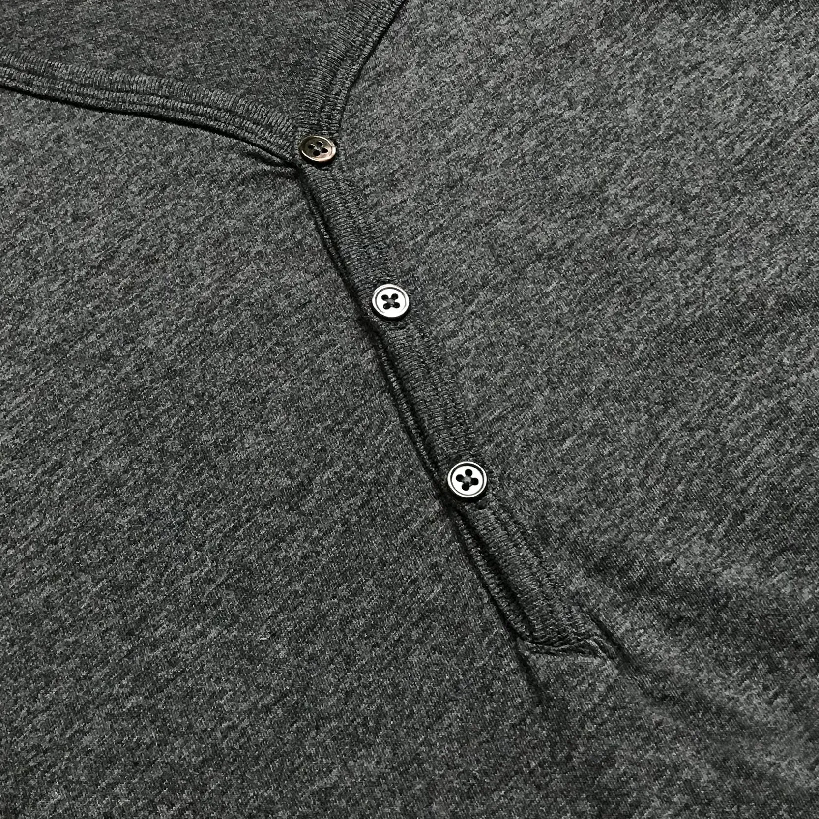 BZEN M.3210-KAITO REGULAR FIT SHORT SLEEVE 3 BUTTON JERSEY HENLEY-145GSM-E0 CHARCOAL