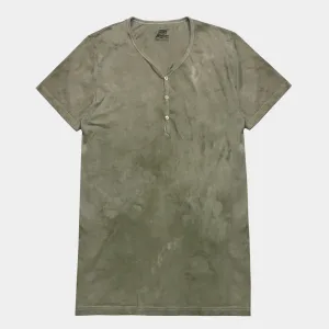 BZEN M.3210-KAITO REGULAR FIT SHORT SLEEVE 3 BUTTON JERSEY HENLEY-145GSM-E0 MOSS GREEN