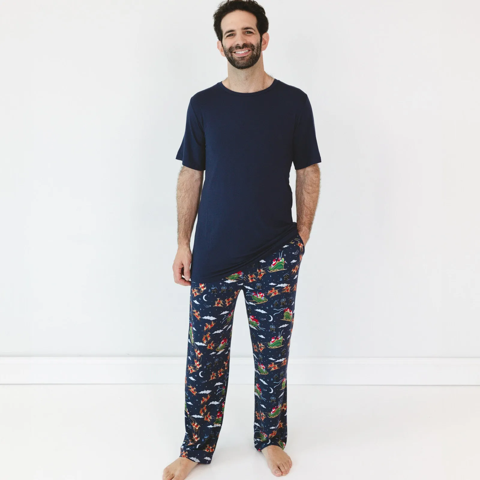 Classic Navy Men's Short Sleeve Pajama Top