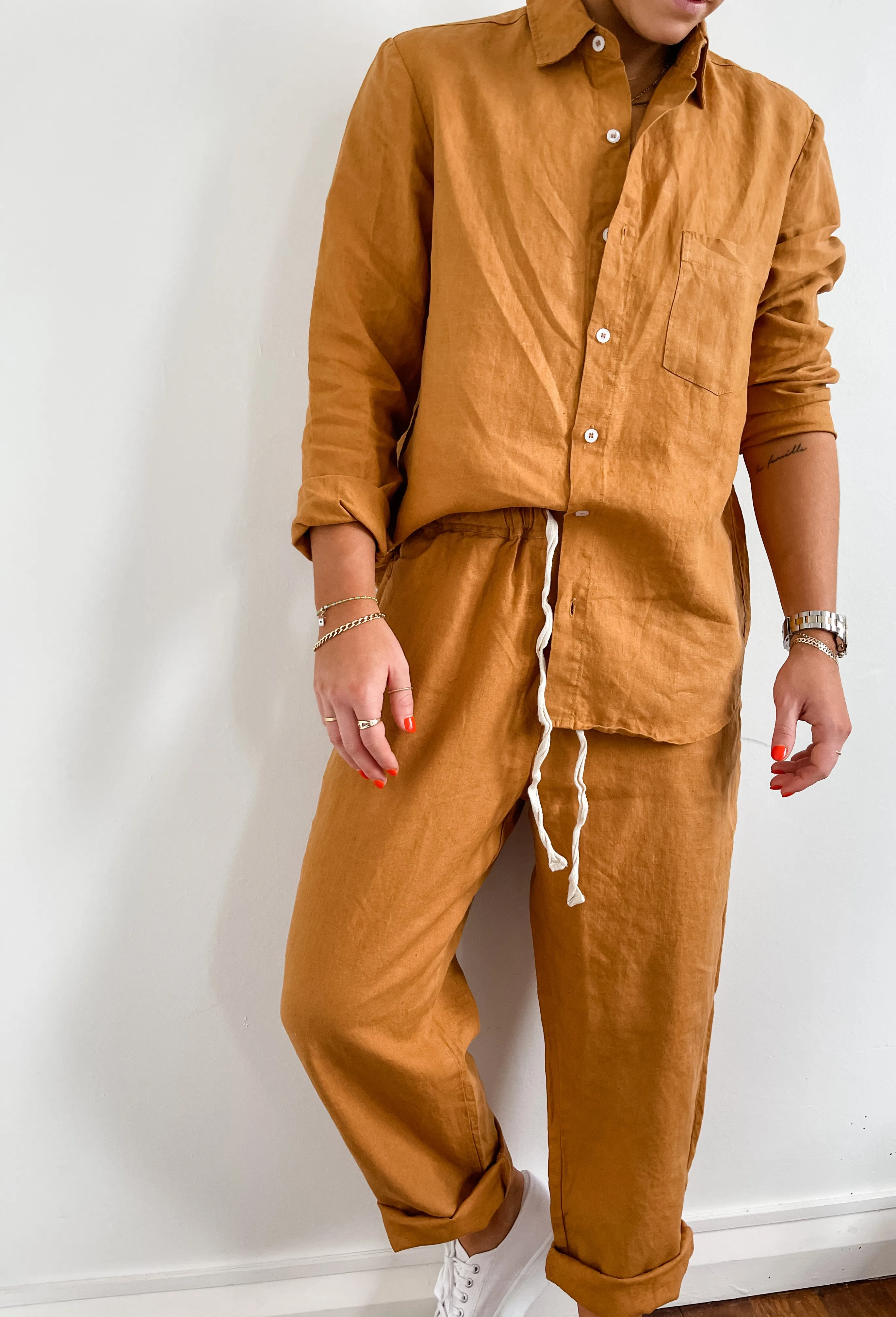 Clay French Linen Long Sleeve Shirt