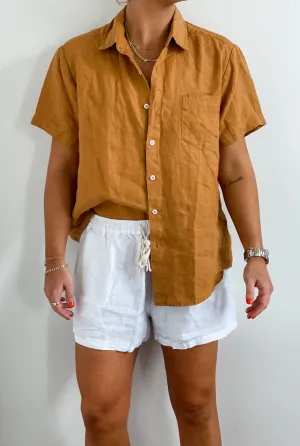 Clay French Linen Short Sleeve Shirt