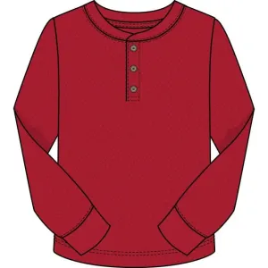 CR Sports Red Basic Thermal Henley Top