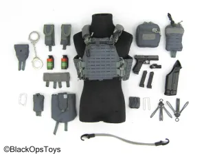 Dutch DSI Sniper Version - Grey MOLLE Combat Vest w/Pouch Set & Pistol