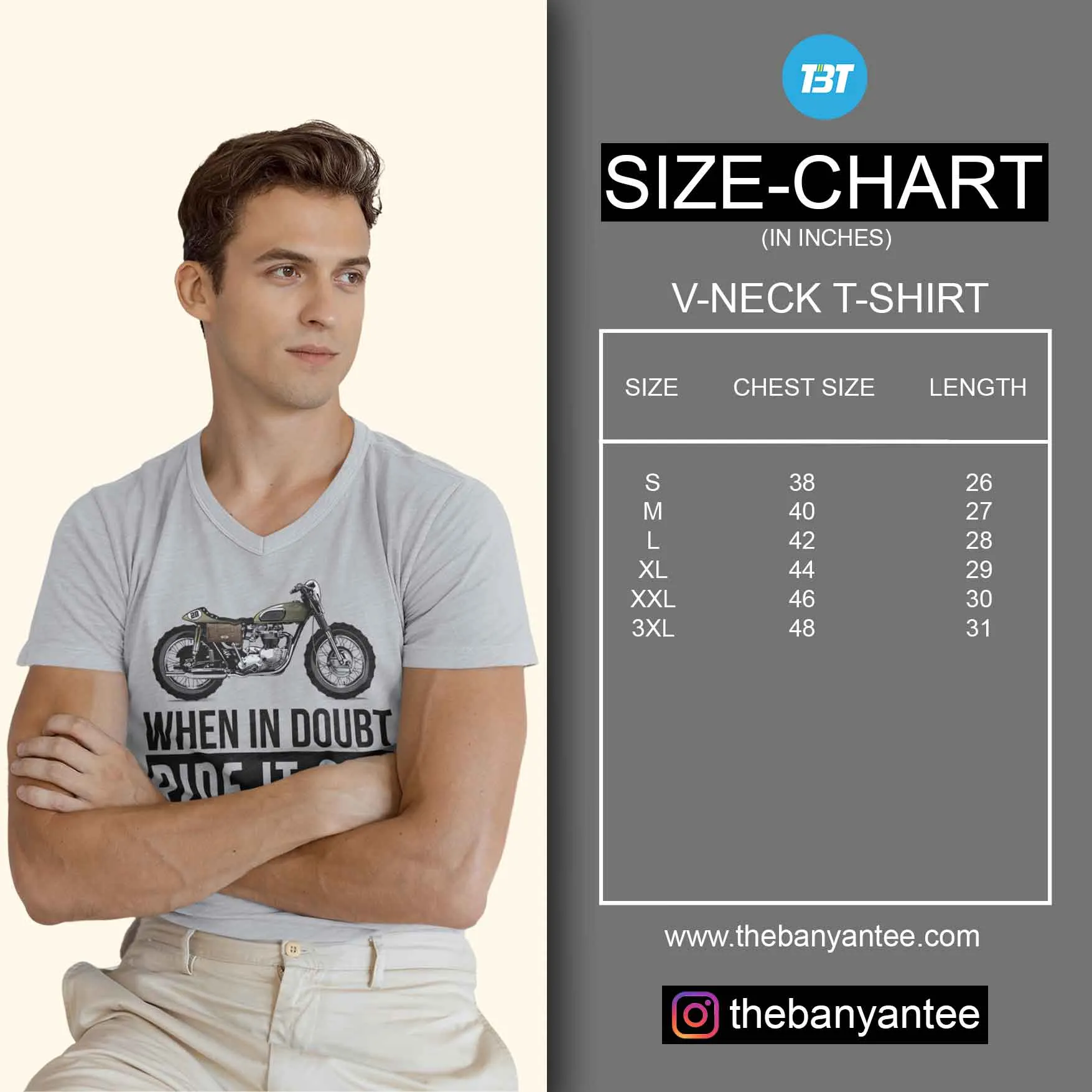 Grey Melange V-neck T shirt