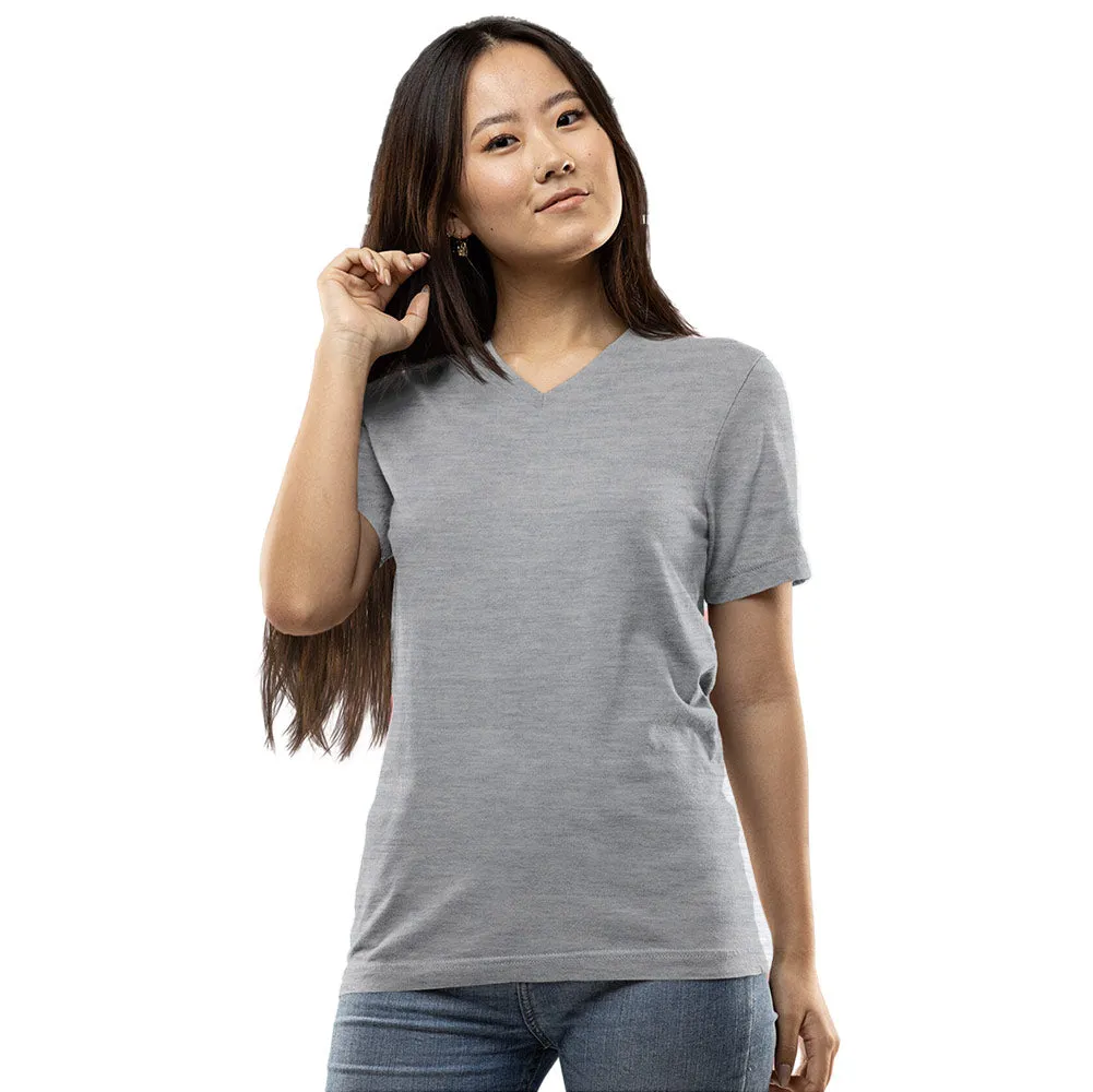 Grey Melange V-neck T shirt