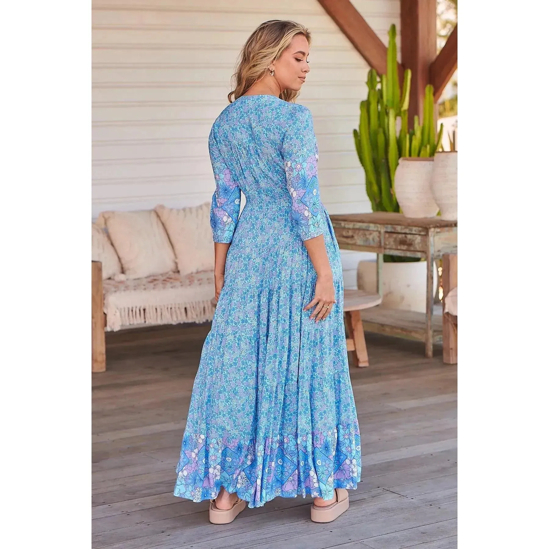 JAASE Pompeii Blue Print Berry Maxi Dress