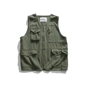 Japanese Retro Multi-pocket Cargo Vest