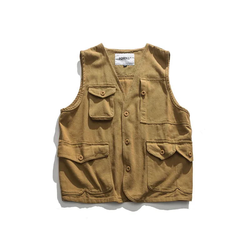 Japanese Retro Multi-pocket Cargo Vest