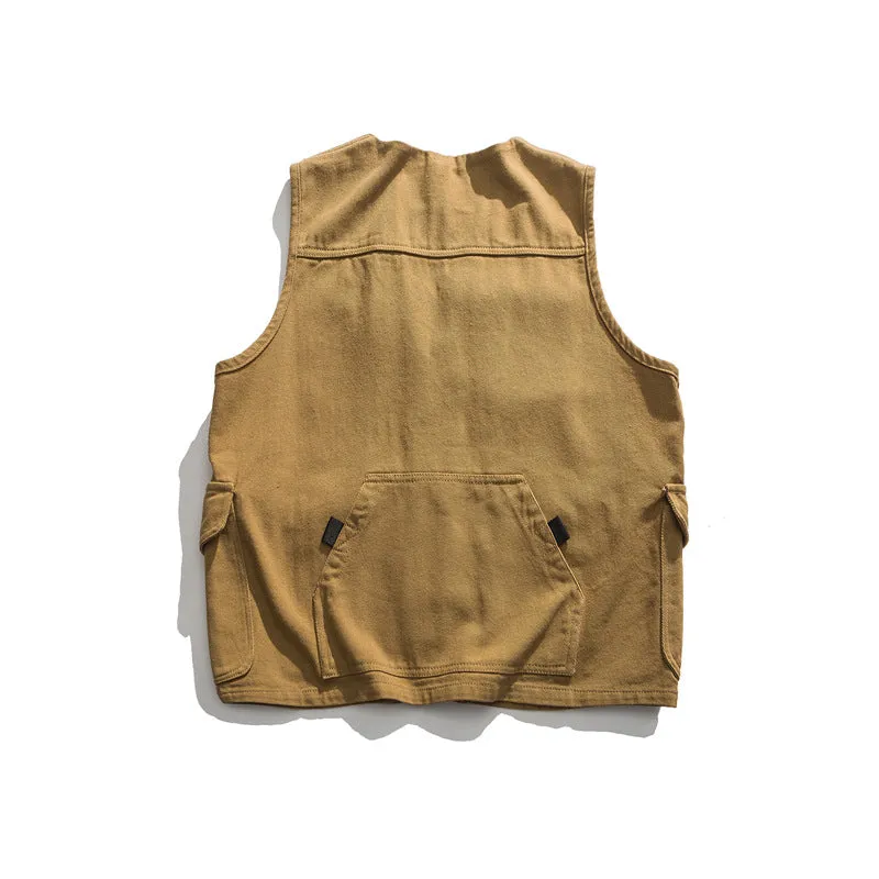 Japanese Retro Multi-pocket Cargo Vest