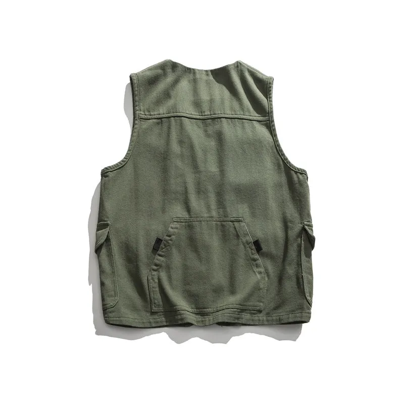 Japanese Retro Multi-pocket Cargo Vest