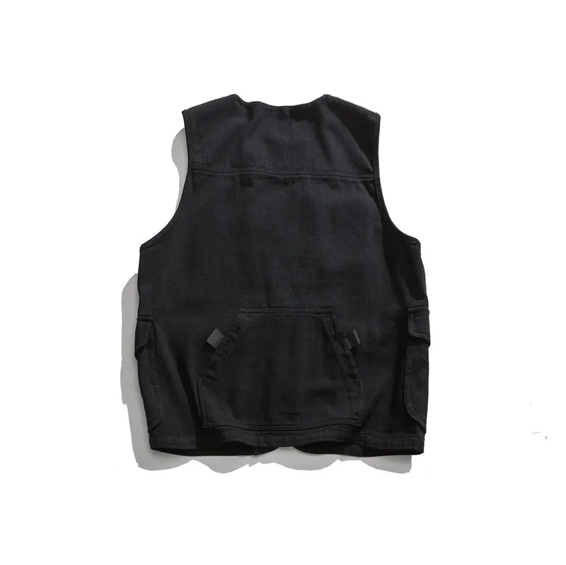 Japanese Retro Multi-pocket Cargo Vest