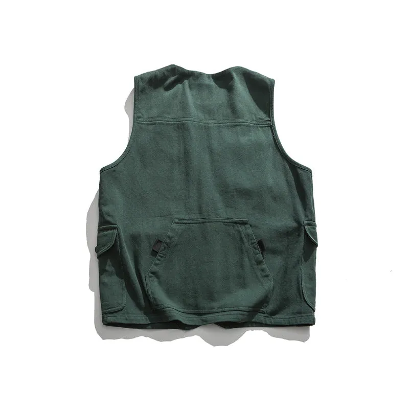 Japanese Retro Multi-pocket Cargo Vest
