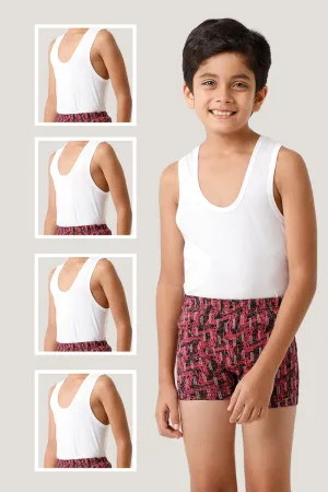 Junior Kings (RN) - 100% Cotton Vest Combo For Kids (Pack of 5) | Uathayam