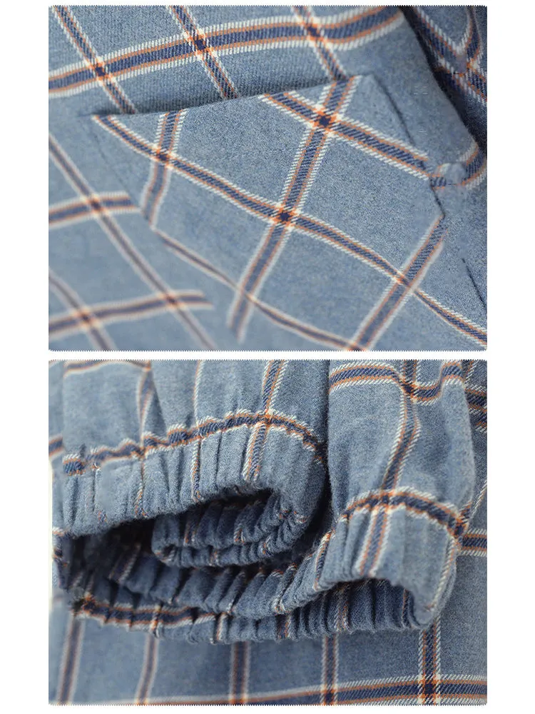 Men's Long Sleeve Woven Brushed Cotton Pajama Set