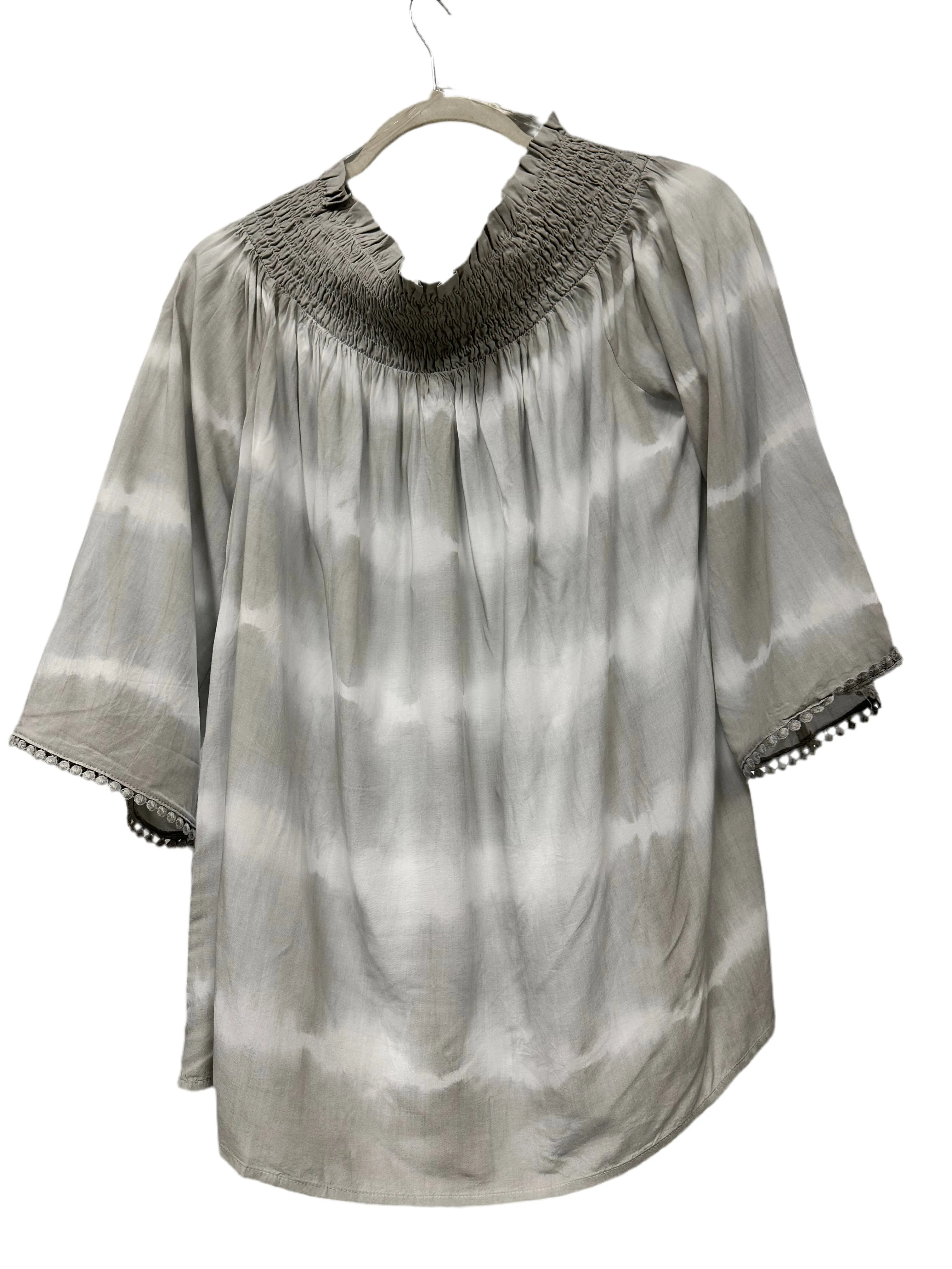 Misty Gray Off Shoulder Top