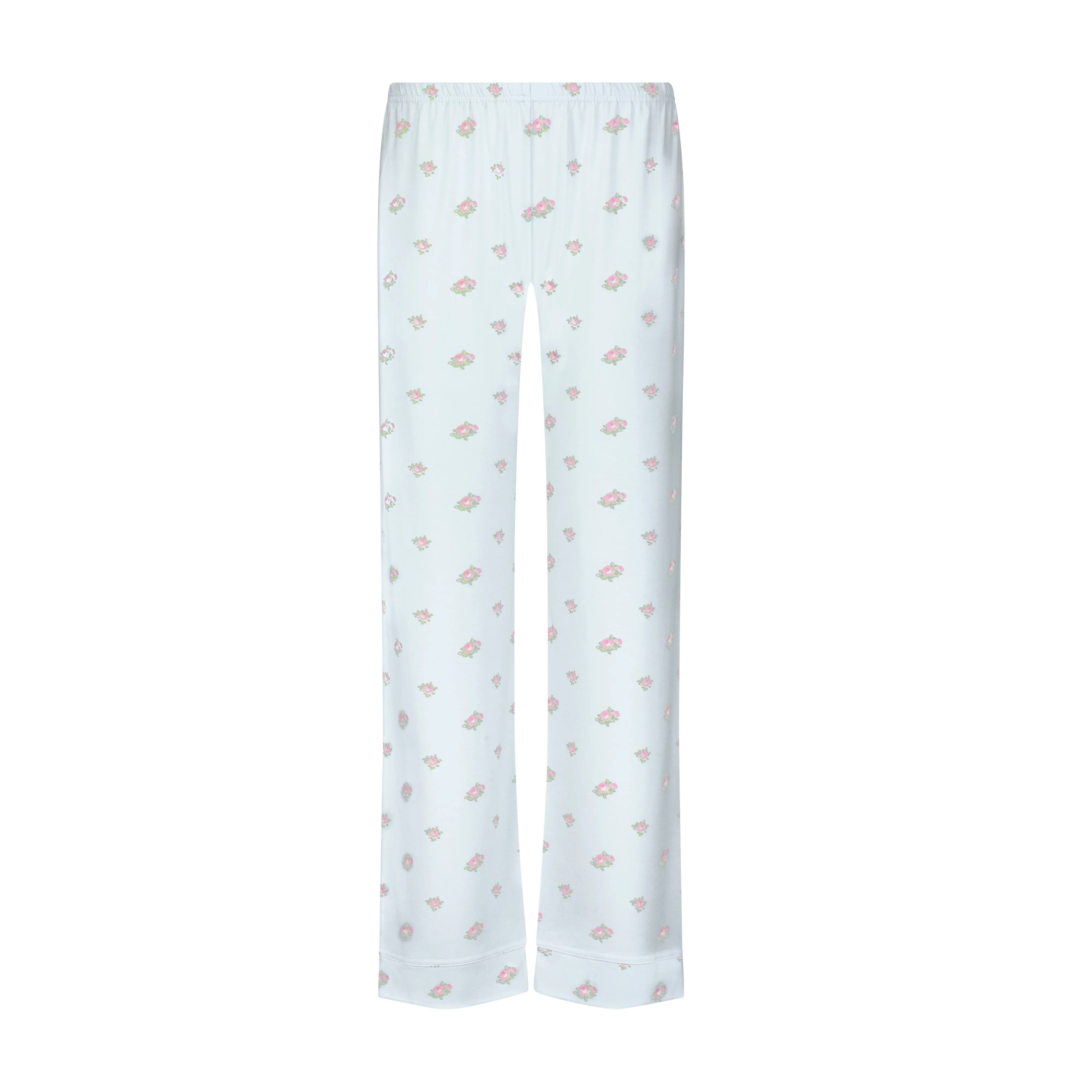 Polkadot CHARLEY Pajama Set in Blue Ciel Rose Print -Longer Top