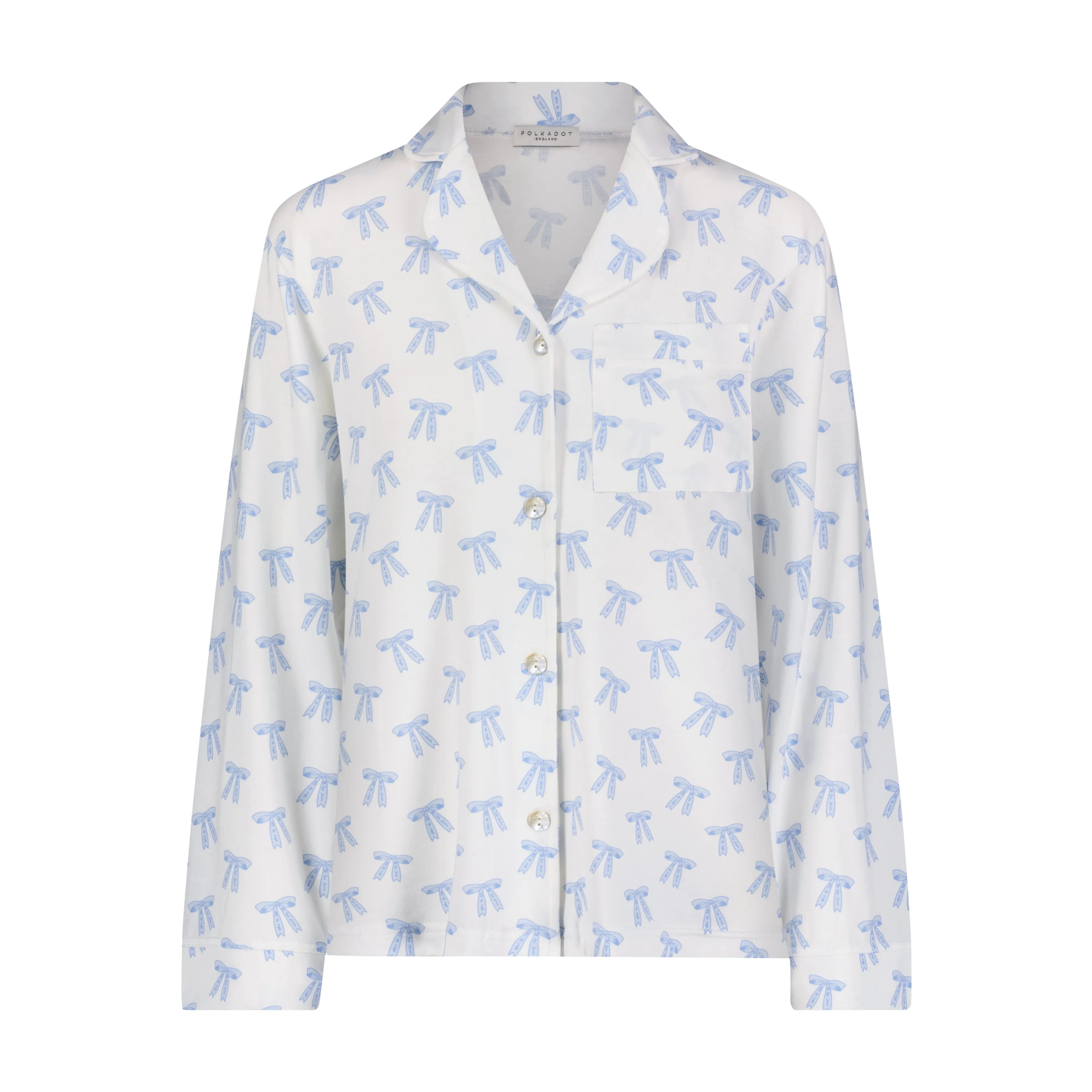 Polkadot CHARLEY Pajama Set in BLUE FOREVER LOVE BOW Print -NEW COLOR