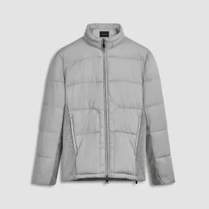Quilted Bomber Jacket with Stow-Away Hood