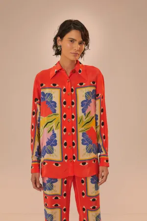 Sand Surreal Scarf Pajama Shirt
