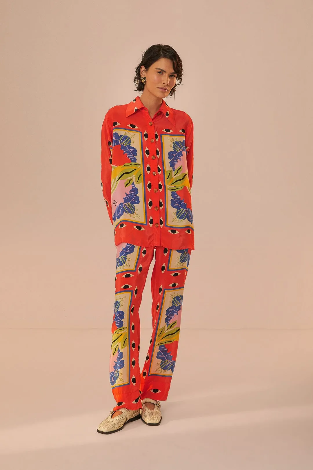 Sand Surreal Scarf Pajama Shirt