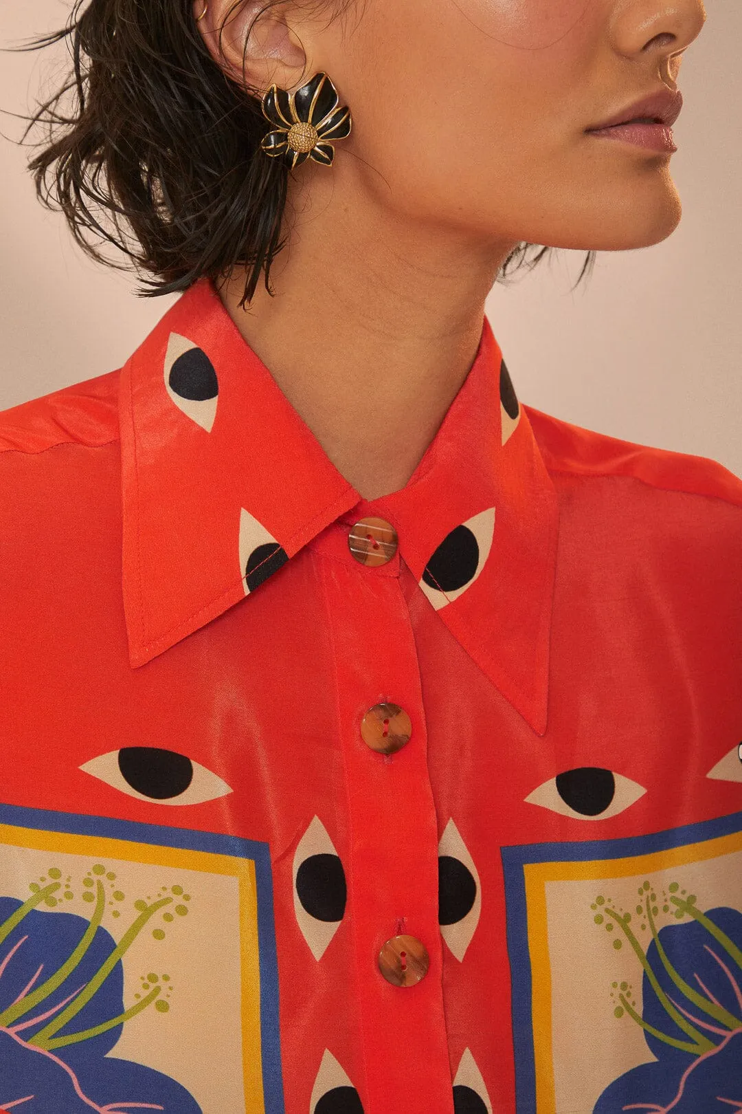 Sand Surreal Scarf Pajama Shirt