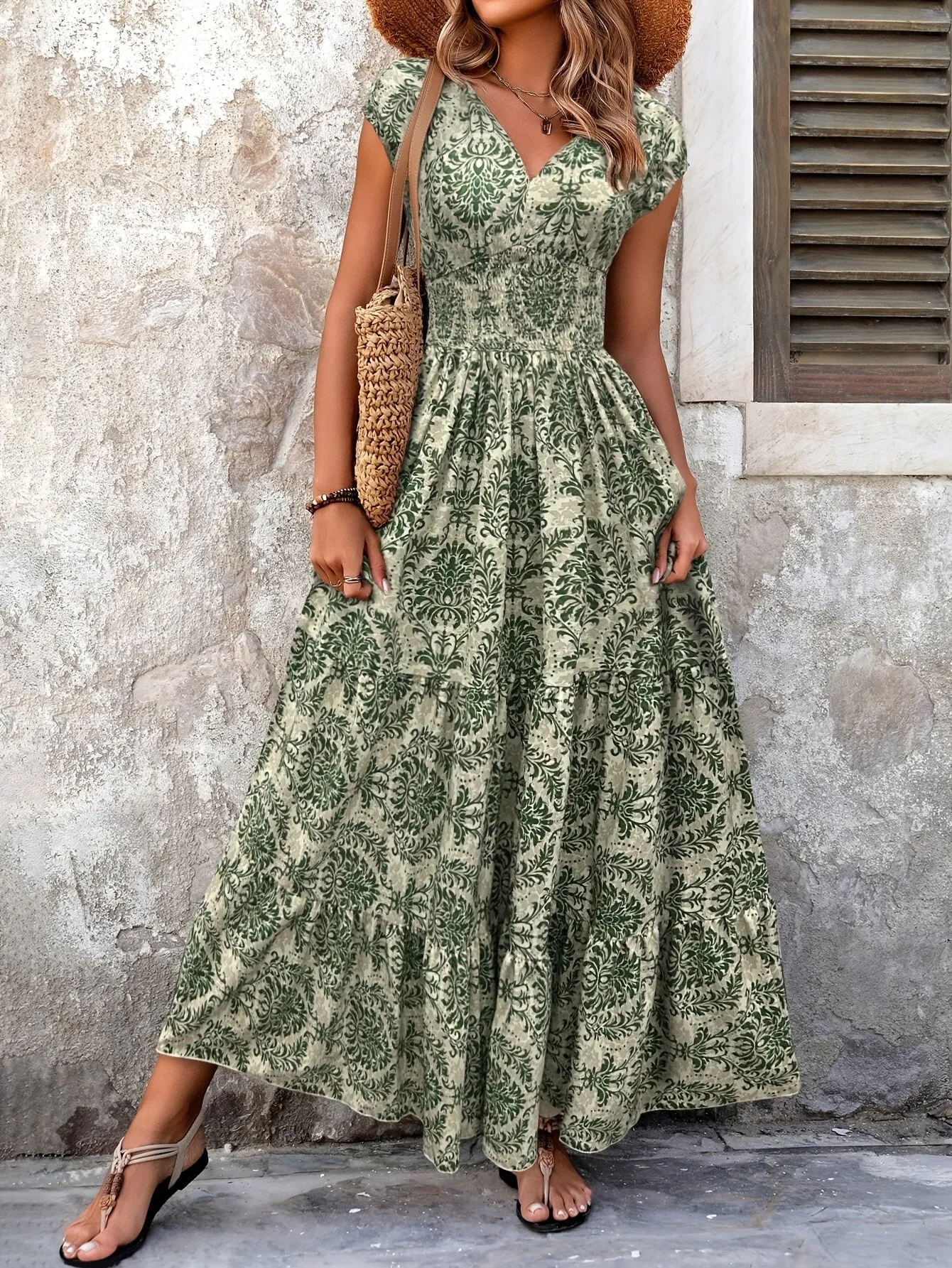 Selira  Boho Patchwork Maxi Dress