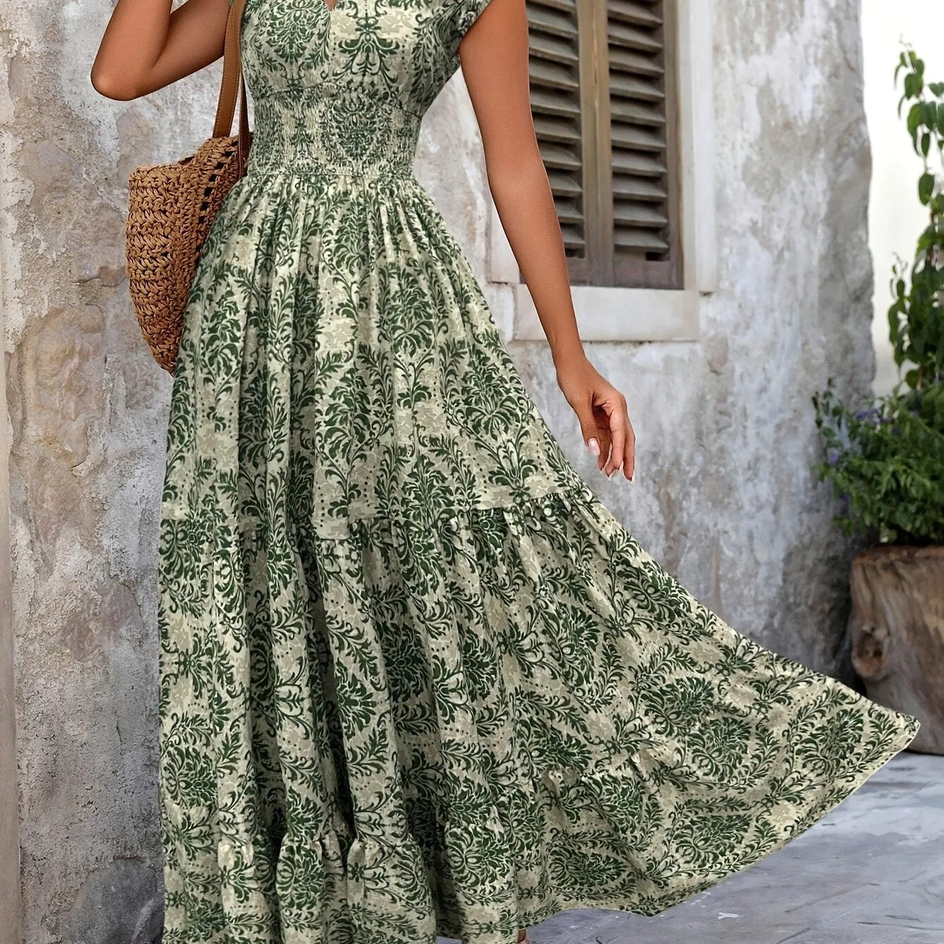 Selira  Boho Patchwork Maxi Dress