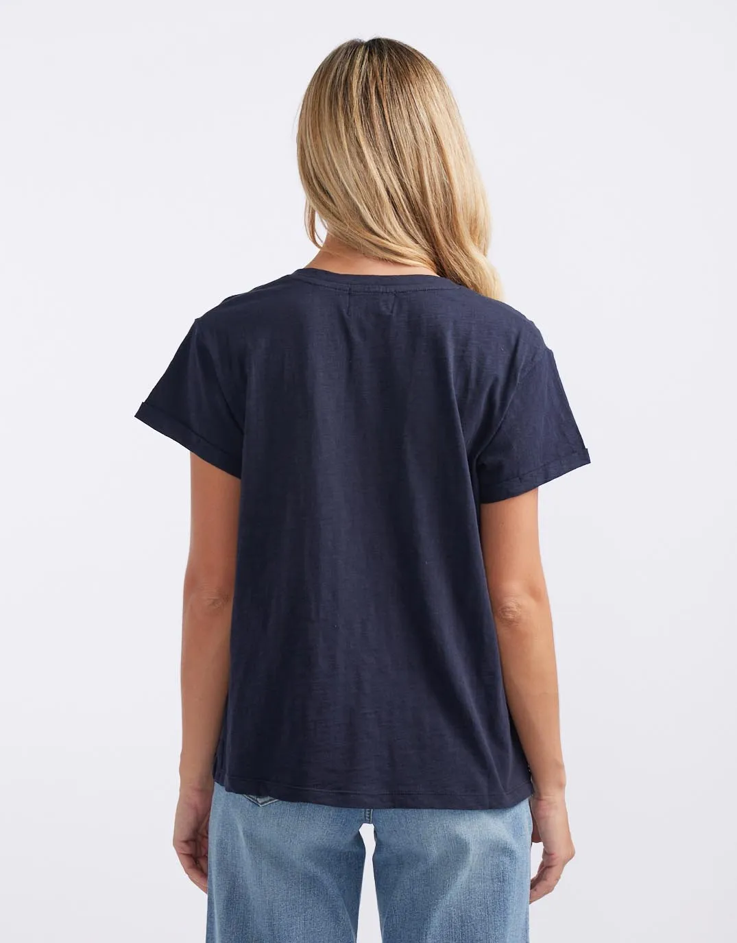 Turn Back V Neck T-Shirt - Navy