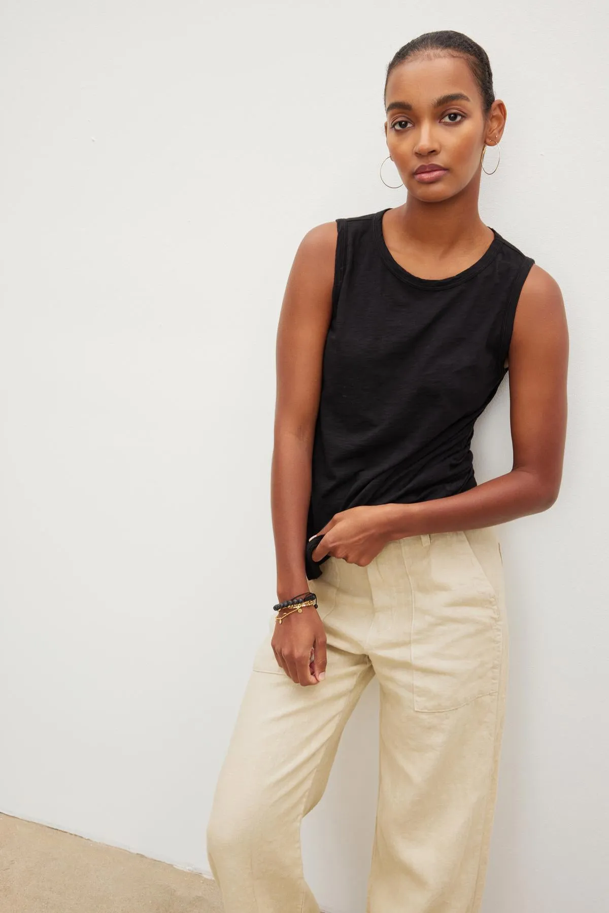 Velvet by Graham & Spencer Taurus 03 Cotton Slub Tank | Black