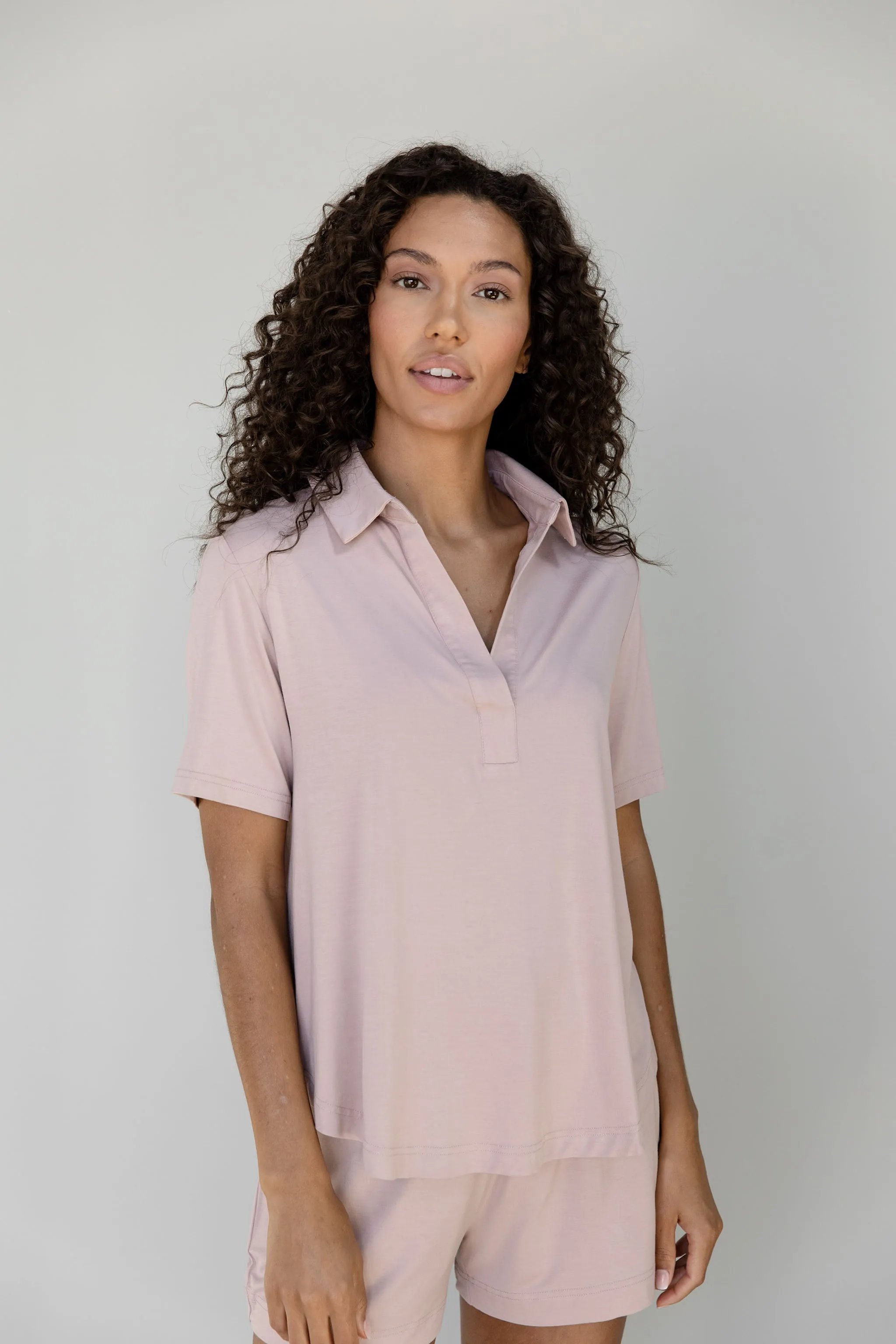Women's Bamboo Stretch-Knit Short Sleeve Polo