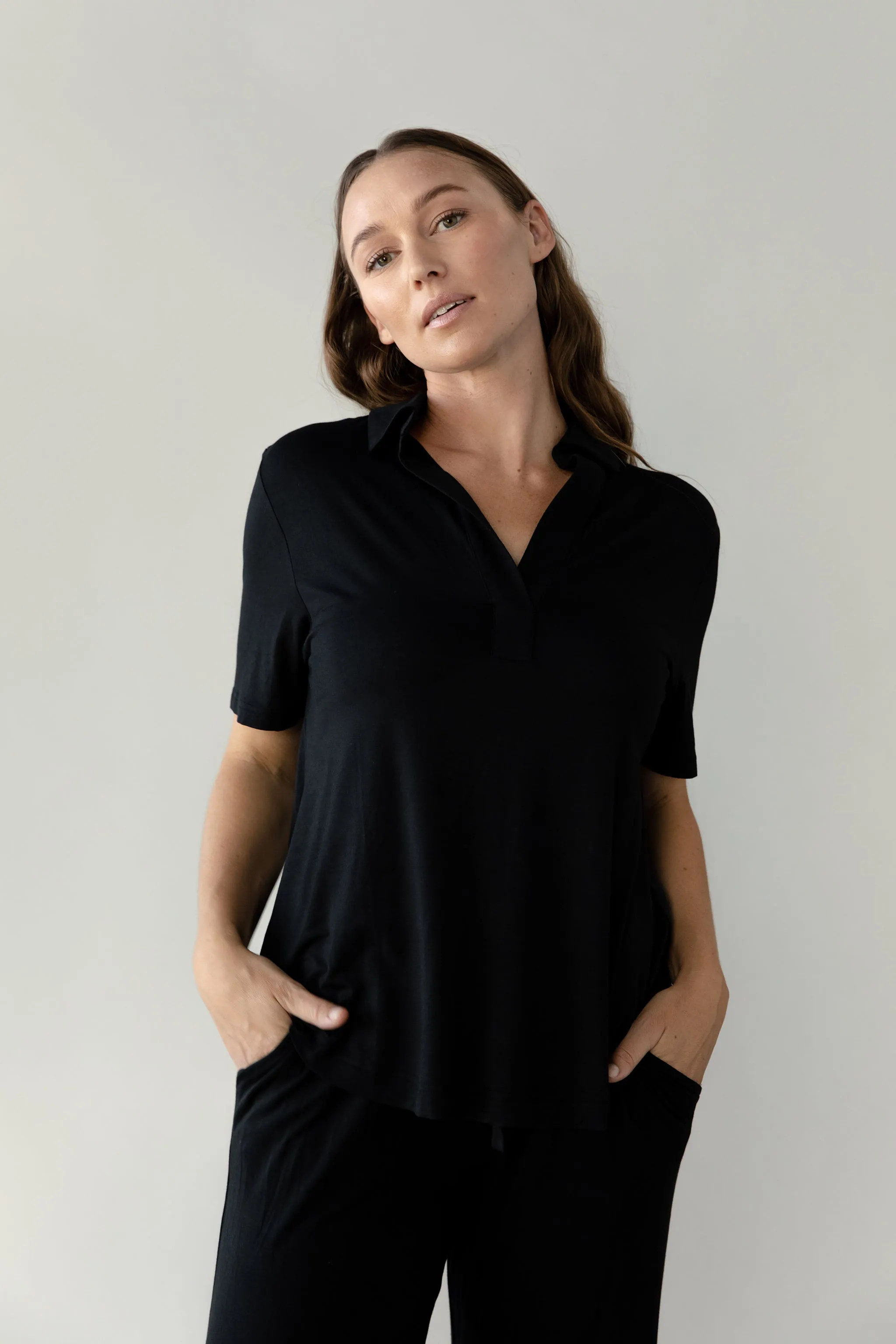 Women's Bamboo Stretch-Knit Short Sleeve Polo