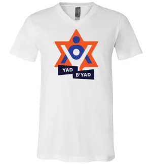 Yad B'Yad Bella Canvas Unisex V-Neck White T-Shirt